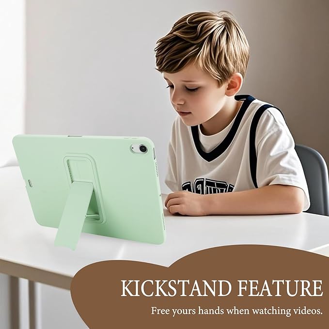 for iPad Air 11-inch M4/M3/M2 (2026/2025/2024) Case, Shockproof Protective Back Cover with Kickstand Slim Shell for Women Men, Mintgreen