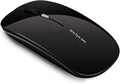 Uciefy Q5 Slim Rechargeable Wireless Mouse, 2.4G Portable Optical Silent Ultra Thin Wireless Computer Mouse with USB Receiver and Type C Adapter, Compatible with PC, Laptop, Notebook, Desktop Black