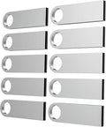 ABLAZE 4GB Flash Drive 10 Pack, Metal USB 2.0 Thumb Drives with Keychains USB Sticks Pendrives (Sliver)