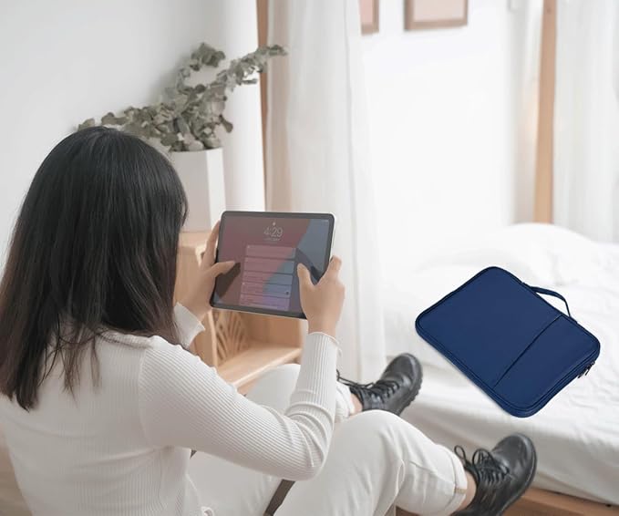 CAAORDKSO 12.9-13 Inch Tablet Sleeve Carrying Case with Handle, Padded Protective Travel Bag for iPad Pro 13-inch M4 2024, iPad Air 13-inch (M3/M2) 2025, iPad Pro 12.9 inch Sleeve Case Waterproof Bag