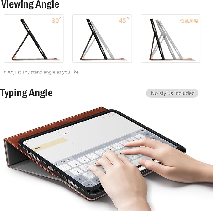 Antbox for iPad Pro 11 Inch Case M5 2025/M4 2024, Built-in Pencil Holder, Fully Supports Pencil Pro/USB-C, Auto Sleep/Wake Function Vegan Leather (Brown)
