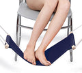 Auoinge Foot Hammock Under Desk FootRest | Adjustable Office Foot Rest Under Desk | Portable Desk Foot Hammock with Headphone Holder (Navy)