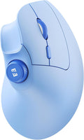 seenda Ergonomic Mouse Wireless, MOU-302 Bluetooth Vertical Mouse Rechargeable, Volume Knob, Silent Mice & 1000/1600/2400 DPI, 3 Multi-Device Connection for Windows/PC/Laptop/Mac/MacBook, Blue
