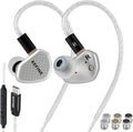 Klean SV in Ear Monitor, 10mm Full-DLC Diaphragm Dynamic Driver IEM, 3 Interchangeable Tuning Nozzles, HiFi Wired Earbuds, Detachable Cable for Audiophile, Musician & Gaming（USB-C with Mic