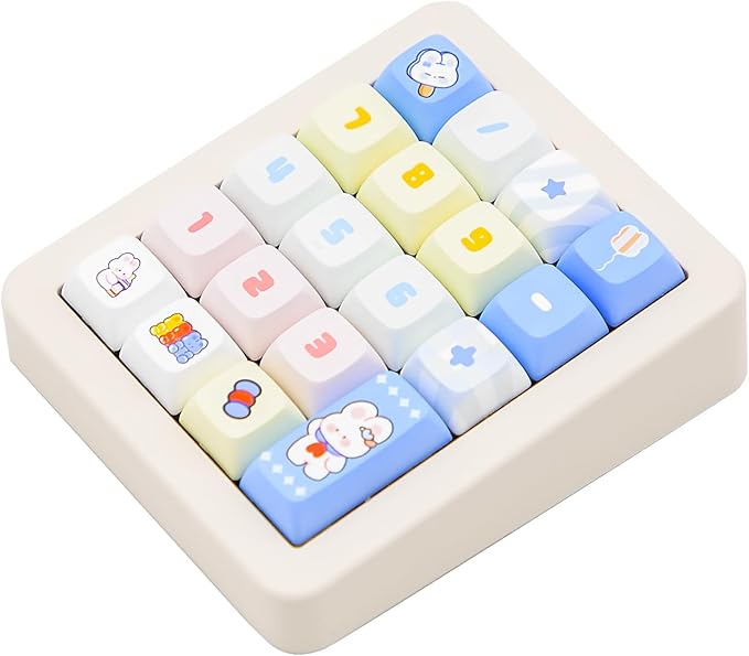 Adventurers K812 Wired Mechanical Numeric Keypad, 19-Key Hot-Swappable RGB Numpad, Macro Programmable, Detachable Type-C Cable, Game/Office Mode Switch – for PC/Laptop/Desktop (Cream White)