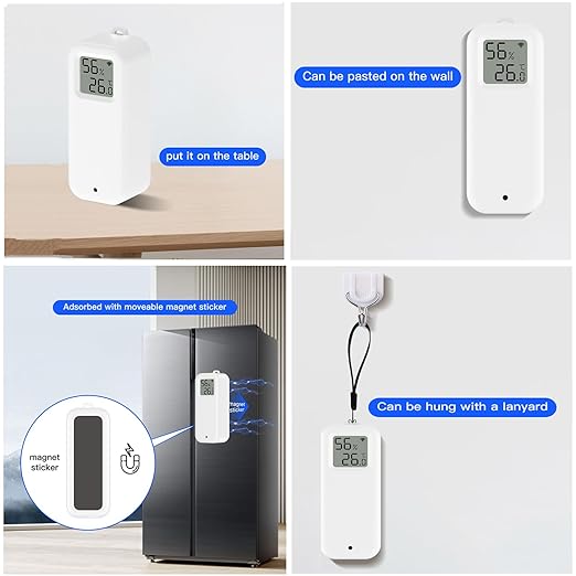 WiFi Smart Thermometer Hygrometer: Wireless Temperature Humidity Sensor with Notification Alert, Data Storage & Export, Calibrable Digital Temperature Monitor, Compatible with Alexa (2-PCS)