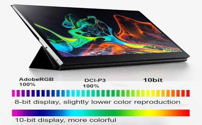 Pro 15.6" 4K OLED Touchscreen Monitor, Professional Portable Display,10-bit HDR Color,100% AdobeRGB,Includes Passive Capacitive Touch Stylus&Smart Cover — Designed for Creators