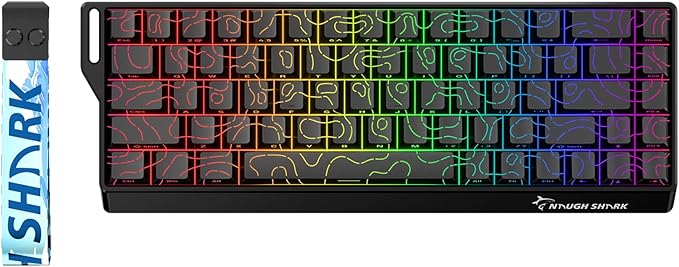 GK GAMAKAY x NaughShark NS68 Rapid Trigger Wired Gaming Keyboard, 65% Hall Effect Mechanical Keyboard, 8KHz Polling Rate 0.01mm RT, Snap Tap, Outemu Peach Crystal Magnetic Switch (Black-Side Printed)