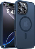 Magnetic for iPhone 16 Pro Max Case, [Compatible with MagSafe][Military-Grade Drop Protection][Anti-Yellowing]Shockproof Translucent Matte Cover for iPhone 16 Pro Max Phone Case,Midnight Blue