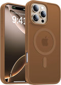 Magnetic for iPhone 16 Pro Case[Compatible with MagSafe][Military-Grade Drop Protection][Anti-Yellowing] Shockproof Protective Translucent Matte Cover for iPhone 16 Pro Phone Case,Brown
