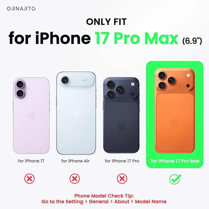 ORNARTO Magnetic for iPhone 17 Pro Max Case, 20FT Military-Grade Drop Protection, Compatible with MagSafe, Slim Shockproof Translucent Matte Phone Case for iPhone 17 Pro Max 6.9", Chalk Pink