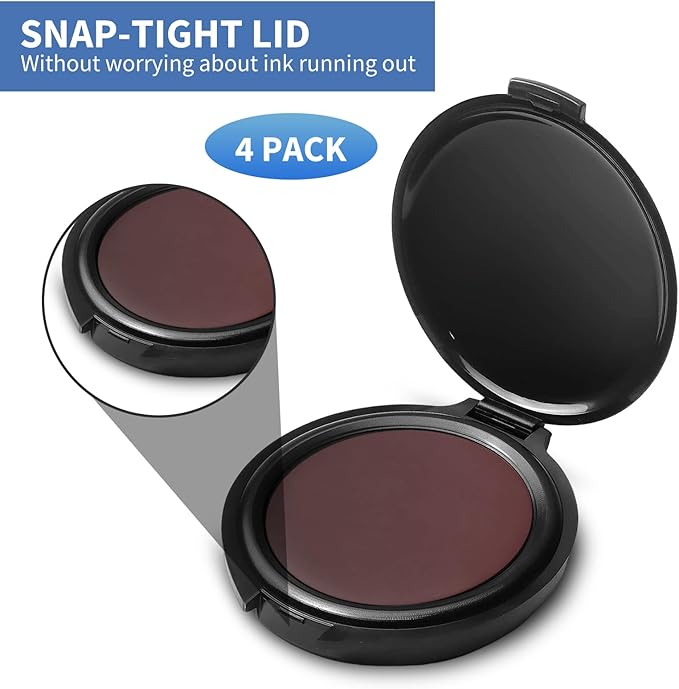 SAYEEC Fingerprint Ink Pad Thumbprint Ink Pad for Office Notary Supplies Identification Security ID Fingerprint Cards Law Enforcement Fingerprint Kit Thumb Print Ink Pad Stamp Pad (Red-4 Pack)