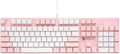 Merdia 104 Keys Full Size Mechanical Keyboard | Brown Switch, Pink & White Color 104 Keys US Layout Led Backlit Hot Swappable Wired Mechanical Light Up Pink Keyboard | Wired Gaming Computer Keyboards