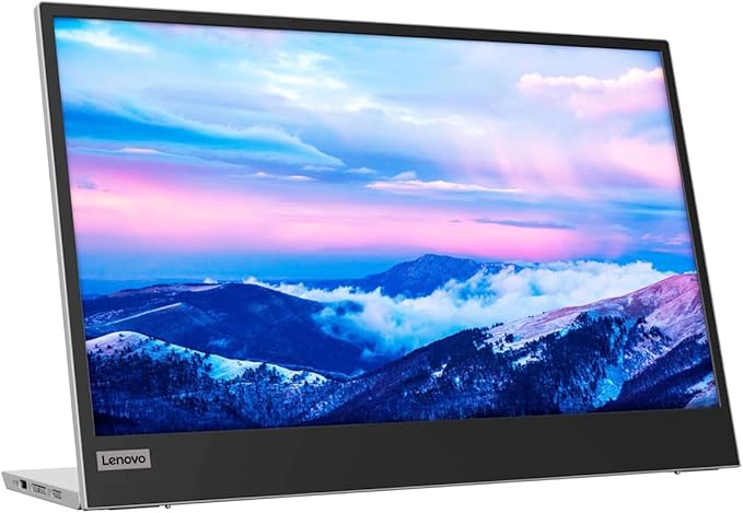 Lenovo L15 Portable Monitor, 15.6” Display, Full HD Resolution, IPS Panel, 250 nits Brightness, 60Hz Refresh Rate, USB-C Ports, Height-Adjustable Stand, Flicker-Free Technology, Grey