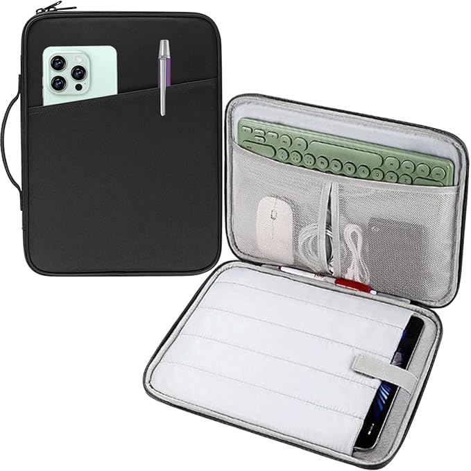 CAAORDKSO 12.9 Inch Tablet Sleeve Bag for iPad Pro 13-inch (M4) 2024, iPad Air 13-inch (M3/M2) 2025, iPad Pro 12.9-inch (6th/5th/4th/3rd Generation) with Magic Keyboard, Waterproof iPad Case Bag Black