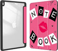 Case for iPad pro 10.5 inch 2017/ iPad Air 3rd Generation 2019, Case with Pencil Holder, Stand Clear Back Cover Cute Cool Design for Women Girls, Auto Sleep/Wake, Rose Red Book