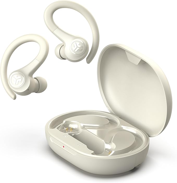 JLab Go Sport+ Wireless Workout Earbuds with C3 Clear Calling, Secure Earhook Sport Design, 35+ Hour Bluetooth Playtime, 3 EQ Sound Settings, Sand