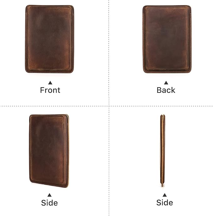 Top Grain Leather 8.3" Slim Tablet Case Protector, Solid Minimalist Vintage Design, Handmade, Compatible with 8.3" iPad mini 6 iPad mini 7.9" A1599 A1600 A1538 A1550 A2133, Coffee 8.3 Inch