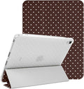 Lovmooful Compatible for iPad 11th 11-Inch A16 (2025),iPad 10 (10.9-Inch,2022 Model,10th Generation) Case with Pencil Holder Cute Polka Dot Aesthetic Design Soft TPU Trifold Stand Protective-Brown
