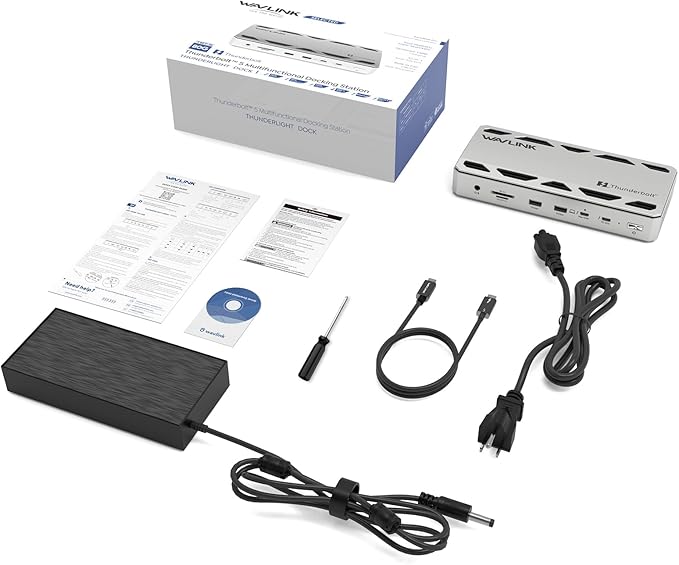 WAVLINK Intel Certified Thunderbolt 5 Dock, 12-in-1 TB5 Docking Station with 120Gbps Max Transfer, 140W PD, 2.5G Ethernet, 4X USB-A 3.2 Gen 2, SD4.0, for Windows 11/Mac OS 14.6 or Later TB5/4 Laptops
