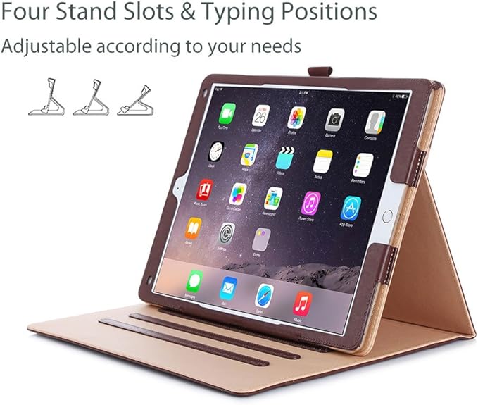 ProCase for iPad Pro 12.9 2017/2015 Case (1st & 2nd Generation), Stand Folio Case Cover for iPad Pro 12.9 Inch (Old Model 2017/2015), with Multiple Viewing Angles, Pencil Holder -Brown