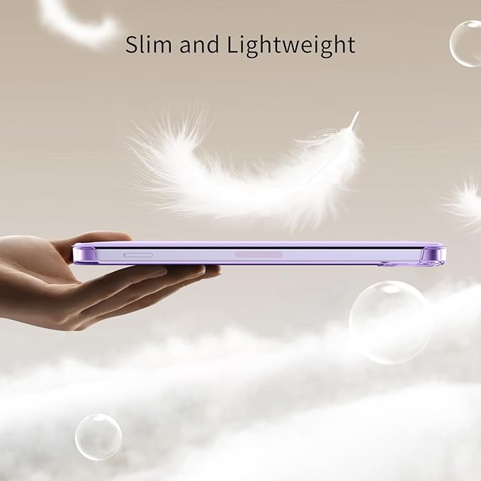 MoKo for iPad Mini 7 (A17 Pro) Generation Case 2024, iPad Mini 6 Case 2021, 8.3-inch Slim Lightweight Protective Hard Back PC Shell Stand Cover Support Touch ID, Auto Wake/Sleep, Lilac