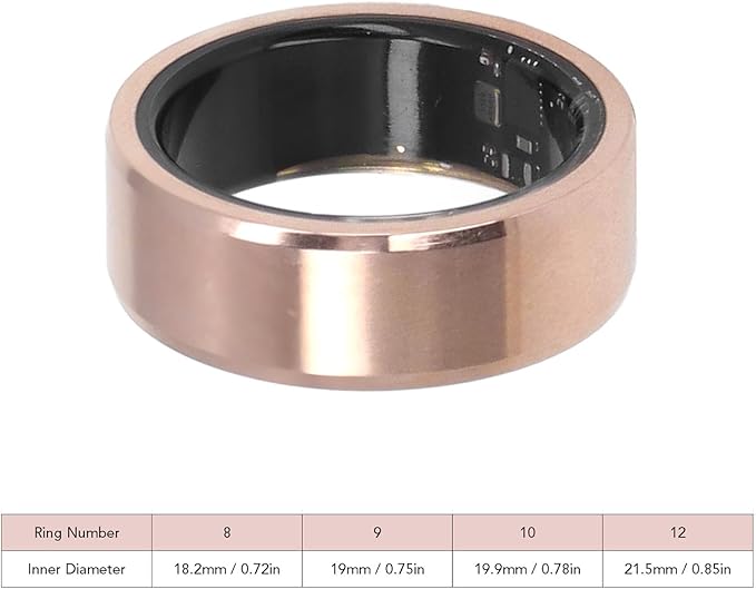 Smart Ring Fitness Tracker for Women & Men, IP68 Waterproof Wearable Health Tracker Ring with Sleep Monitoring Step Counting Camera Control Heart Rate Body Temperature
