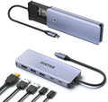 USB C Hub M.2 NVMe SSD Enclosure, 6 in 1 USB C Hub Multiport Adapter Fits PCIe 3.0 NVMe M.2 SSD, with 4K/60Hz HDMI,10Gbps USB 3.1 Gen2(2 Ports),10Gbps USB-C,100W PD Compatible with MacBook Pro