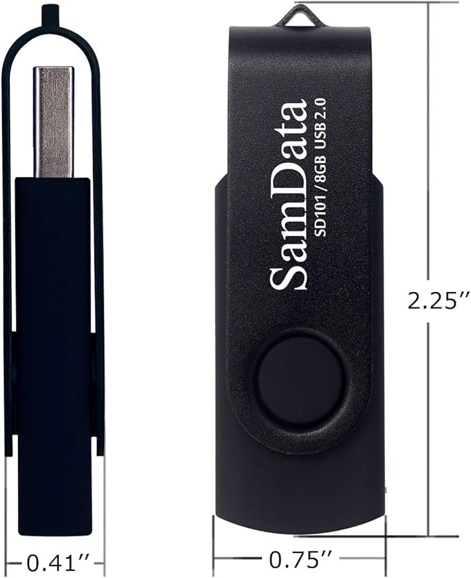 SamData 8GB USB Flash Drives 2 Pack 8GB Thumb Drives Memory Stick Jump Drive with LED Light for Storage and Backup (2 Pack Black)