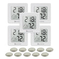 KETOTEK 5 Pack Thermometer Room Hygrometer Indoor Mini Temperature and Humidity Monitor Digital Humidity Meter Gauge with Comfort Indicator for House Office Greenhouse