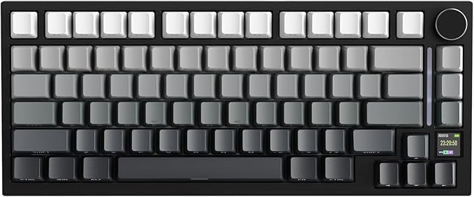 ATTACK SHARK X820 Ultra 75% Wireless Gaming Mechanical Keyboard Hot-Swappable Gasket Mount RGB Backlit BT/2.4G/Wired Custom Keyboard with Smart TFT Display&Knob QMK Driver-Moonlit Night&Gift Switch