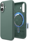 elago for iPhone 17 Case, Premium Magnetic Silicone Case, Compatible with MagSafe, Liquid Silicone Material, Protective Cover, Shockproof, Slim Phone, 6.3 inch (Midnight Green)