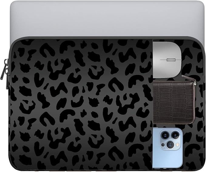 Laptop Sleeve Bag 15.6-16 inch,Compatible with MacBook Air 15 inch M2 2023 A2941/16 Pro M2 A2780 M1 A2485 /Pro Retina 15 A1990,Chromebook,HP,15.3-16 inch Notebook (Black Leopard Cheetah)