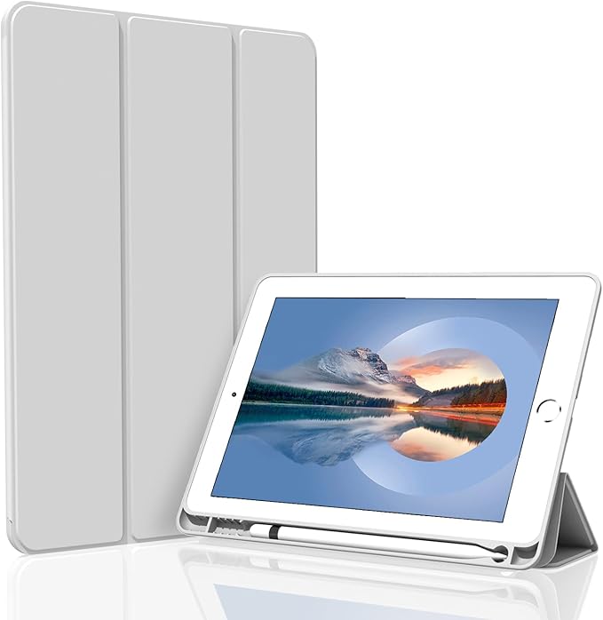 Case for iPad Air 3 / Pro 10.5 Inch, Lightweight Slim Soft TPU Trifold Stand Smart Cover, Auto Sleep/Wake Case with Pencil Holder for iPad Air 3rd Generation/Pro 10.5 - Gray