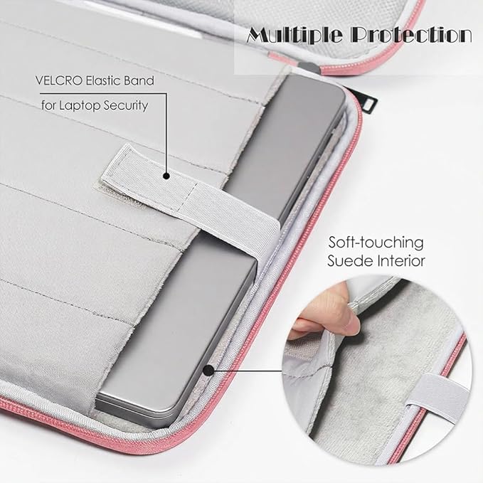 ProElife 13-Inch Laptop Sleeve Case for 2026-2024 MacBook Air 13.6 inch M5/M4 Chip & MacBook Neo 13'' A18 Pro/iPad Pro M5 13-inch Accessory Traveling Water-Resistant Bag Portable Carrying Case (Pink)