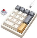 Kisnt KN17 Wired Mechanical Number Pad- 17 Keys Hot Swappable Numpad with White Backlight& PBT Keycaps for Laptop PC Compact Keyboards(Retro Beige, Red Switch)