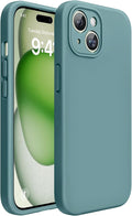 Miracase Compatible with iPhone 15 Plus Case, [Soft Anti-Scratch Microfiber Lining], Liquid Silicone Case Gel Rubber Shockproof Drop Protection Phone Case for iPhone 15 Plus, Midnight Green