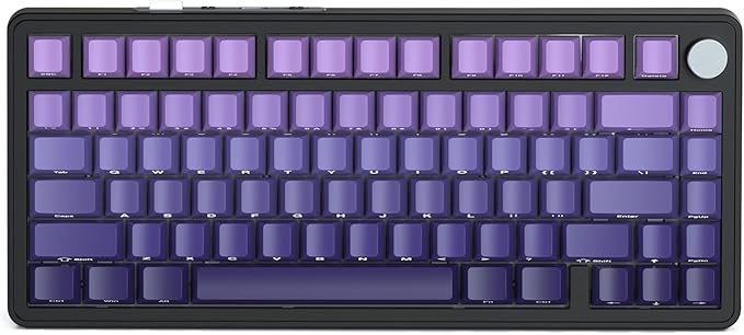 Yindiao Attack Shark X85 Wireless Mechanical Keyboard, TKL 82 Keys Bluetooth 5.0/2.4GHz/Wired Gaming Keyboard,Gasket Structure,Knob,RGB Hot Swappable Custom Keyboard for PC/Mac/PS4/Xbox(Purple)