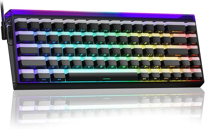 AULA Hero 68 HE 60% Gaming Keyboard Wired, Hall Effect Magnetic Switch Keyboard with 8K Hz Polling Rate, Side Printed PBT Keycaps, RGB Backlit Light Box, Customizable Web Software for PC/Mac Gamers