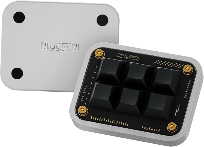 Custom Macro Pad Programmable Designer Mini Keyboard 6 Keys (Silver,KB16)