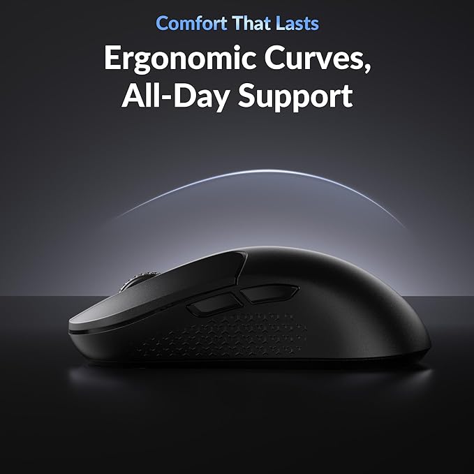 Keychron M3 Mini 8K Wireless Bluetooth 5.3/2.4 GHz/Wired Optical Mouse, Ultra-Lightweight 55g Programmable PixArt 3950 Sensor with up to 30,000 DPI/ 750 IPS for Windows Mac Linux - Black