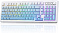 ZIYOU LANG K100 Wireless Gaming Keyboard,99 Keys Tri-Mode BT/2.4GHz/USB-C Creamy Color Keyboard with Number Pad RGB,Media Knob Custom Programmable Computer Keyboards for PC/Mac/Xbox (Blue)