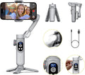 AOCHUAN Gimbal Stabilizer for Smartphone, 3-Axis Portable iPhone Gimbal w/OLED Display for iPhone/Andriod, Phone Gimbal with Face/Object Tracking for Tiktok YouTube Vlog-Smart X Pro Gray