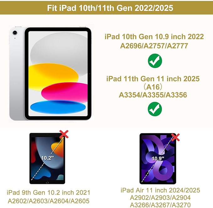 Lokigo New Case for iPad 11th Generation 11 Inch 2025(A16), iPad 10th Generation Case 10.9 inch 2022,10th Gen iPadCover with Pencil Holder, Support Touch ID, Horse
