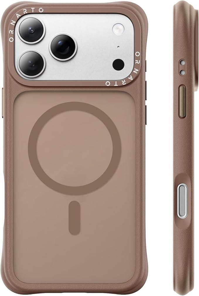 ORNARTO Magnetic for iPhone 17 Pro Max Case, 20FT Military-Grade Drop Protection, Compatible with MagSafe, Slim Shockproof Translucent Matte Phone Case for iPhone 17 Pro Max 6.9", Brown