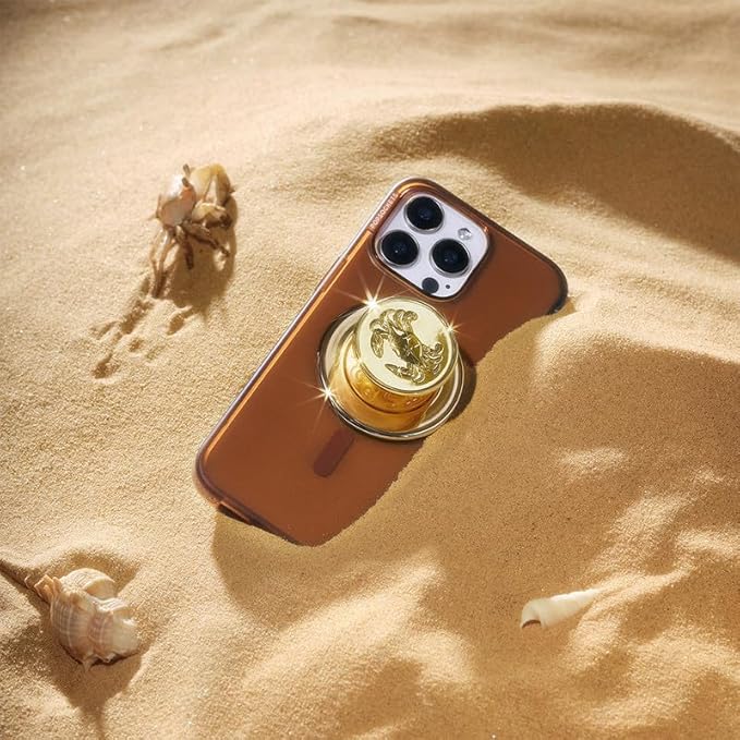 PopSockets Phone Grip for MagSafe, Magnetic Holder, Phone Stand, Gold - Enamel Dungeness