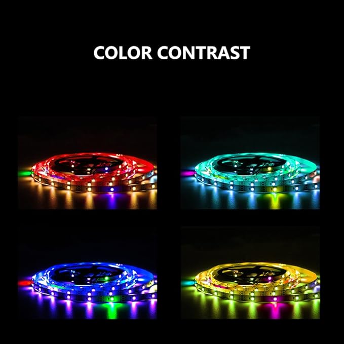 WS2812B LED Strip Individually Addressable Light 30Pixels/m WS2811 IC WS2812 SMD 5050 RGB Pixel Strip DC5V (16.4FT 150LEDS Non-Waterproof, Black PCB)