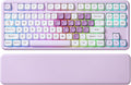 YUNZII B87 Wireless Mechanical Keyboard,QMK/VIA Programmable,TKL Layout 87 Keys,BT/2.4G/USB-C,Hot Swap Gasket Mount RGB Backlit Gaming with Wrist Rest for Win/Mac (Purple Heart, Cocoa Cream V2)
