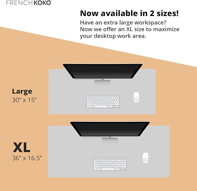 French KOKO Large Mouse Pad Desk Mat Protector Keyboard Pad Desktop Office School Decor Big Extended Laptop Computer Accessories Pretty Mousepad Women XL Cool Marble Pink Gold