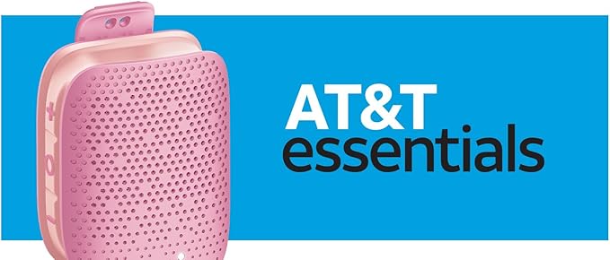 AT&T Essentials Clip Bluetooth Speaker | Mini Portable Bluetooth 5.3 Speaker with USB-C, Waterproof IPX5, 12-Hour Battery, Compact Clip-On Audio for Travel, Dorm, Outdoors - Pink